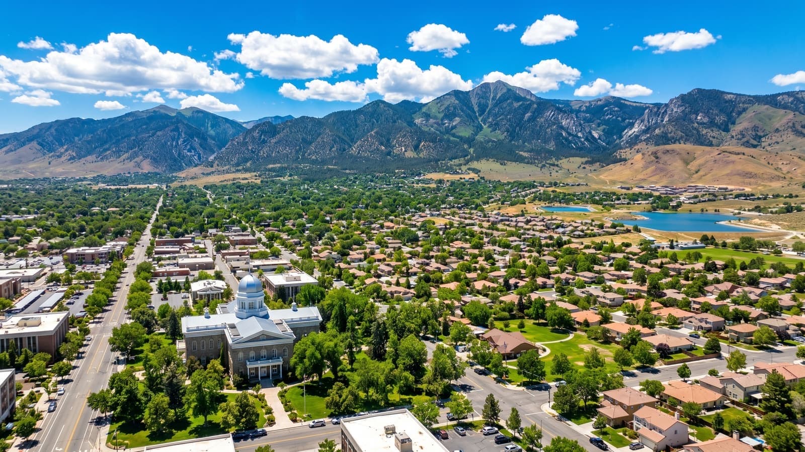 Carson Valley with Sierra Nevada mountains in the background near Gardnerville, Nevada